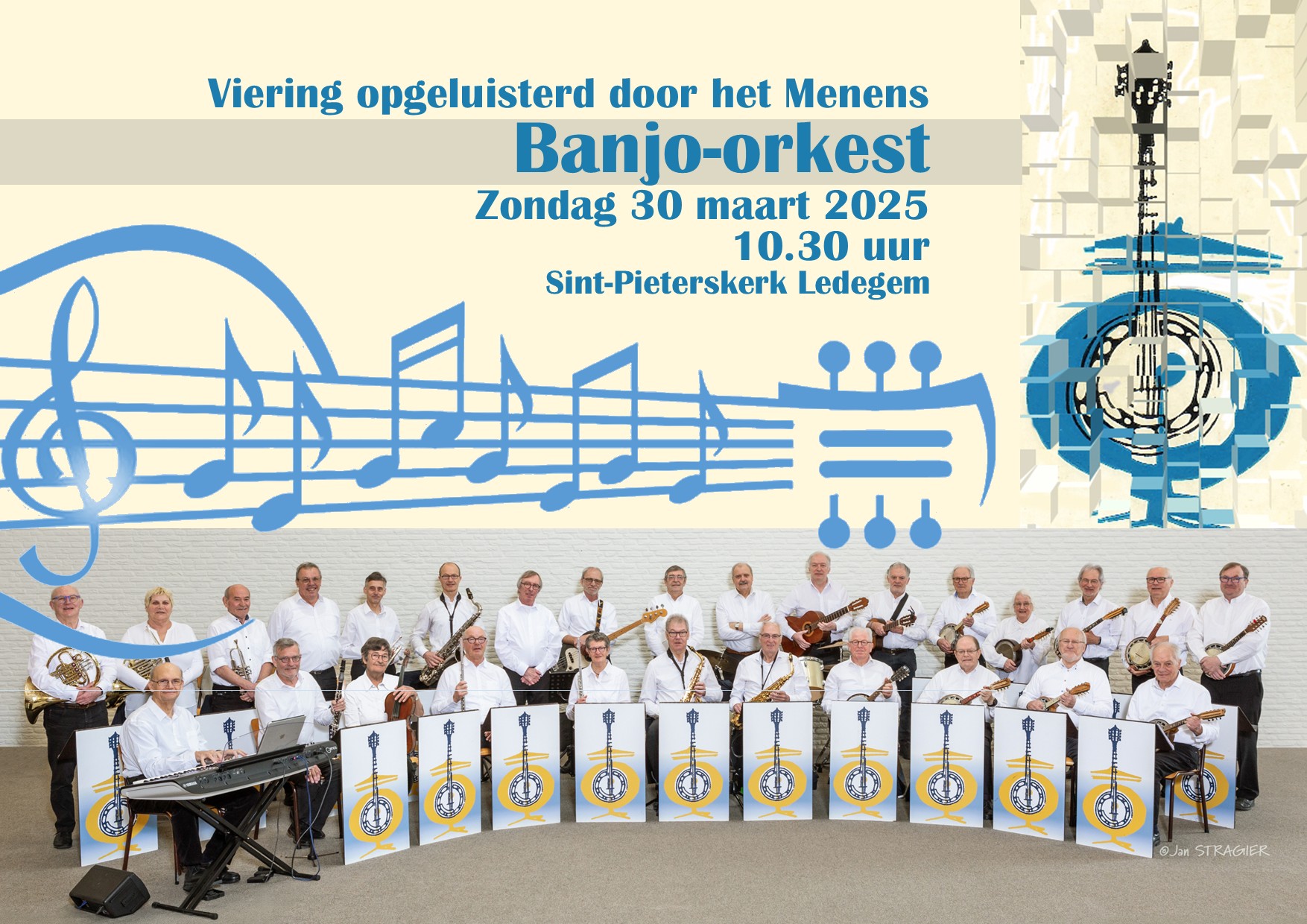 affiche voor viering om 10.30 u. in Ledegem
